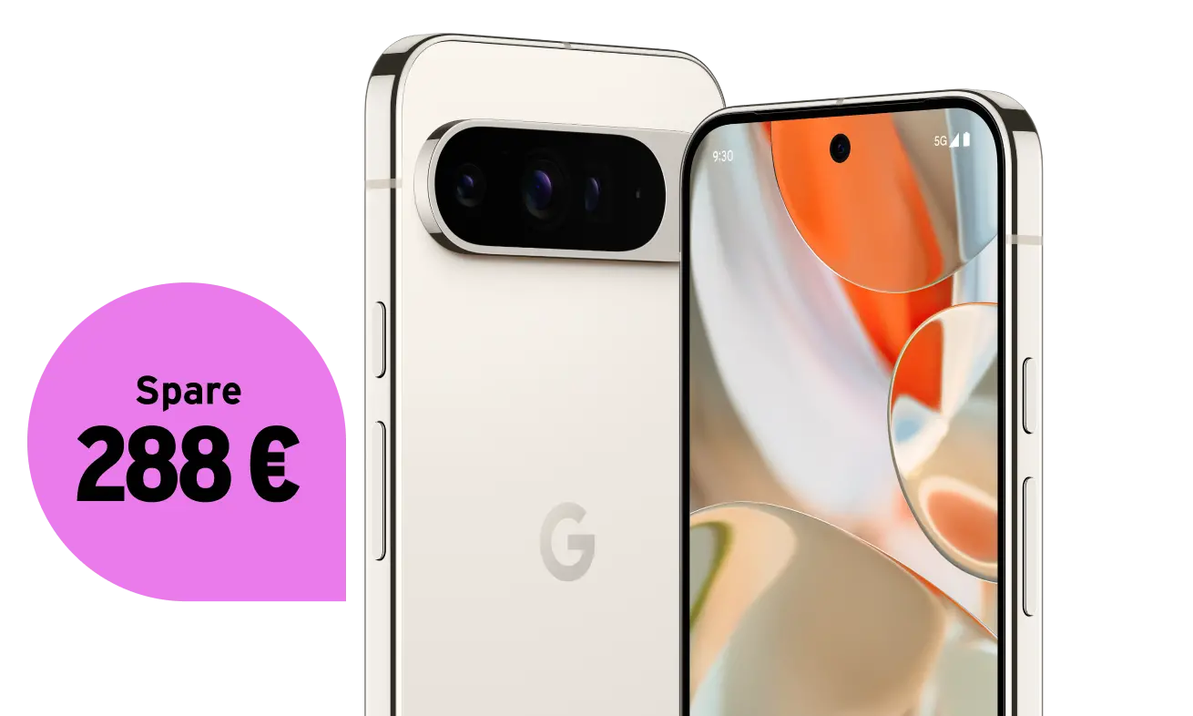 Vorder- und Rückansicht Google 9 Pro XL. Spare 288 €.