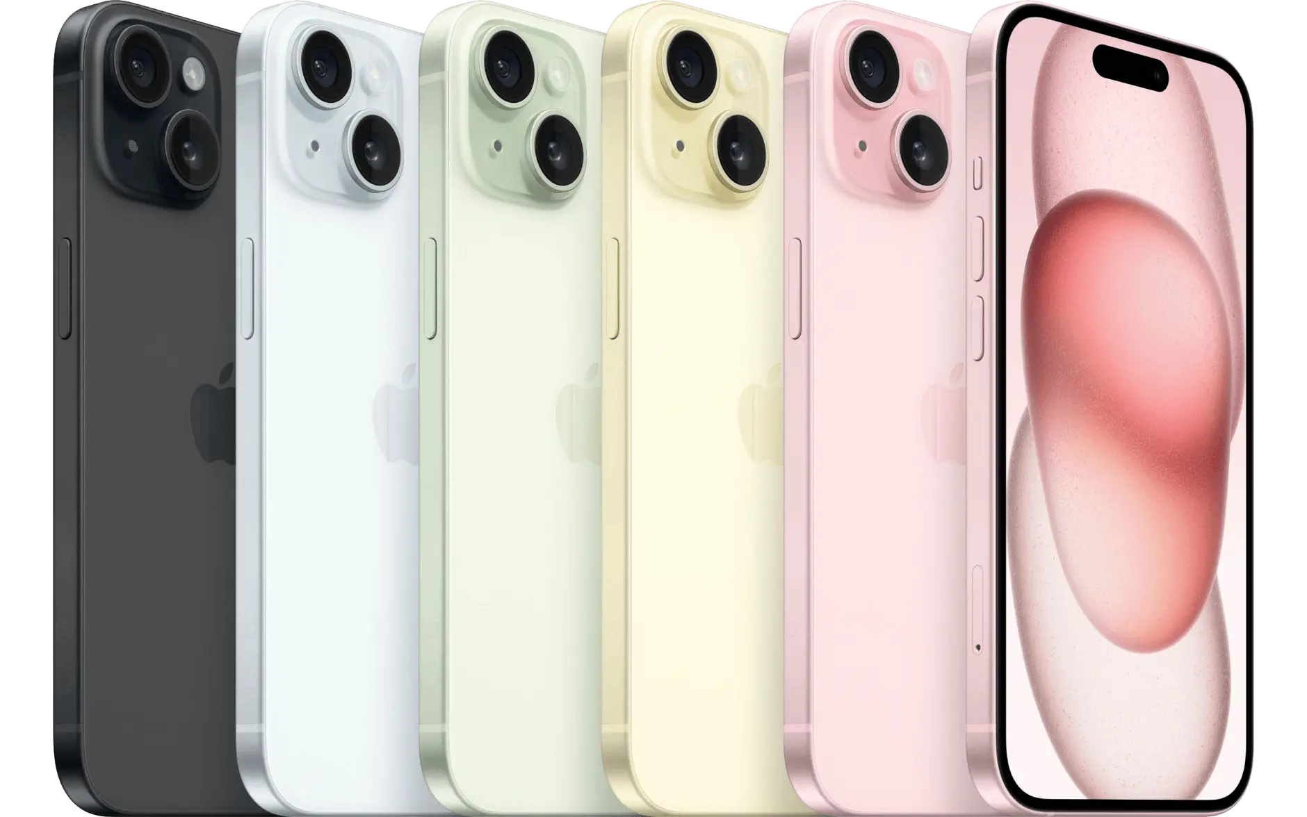 Mehrere iPhones in verschiedenen Farben. Mehrere iPhones in verschiedenen Farben.