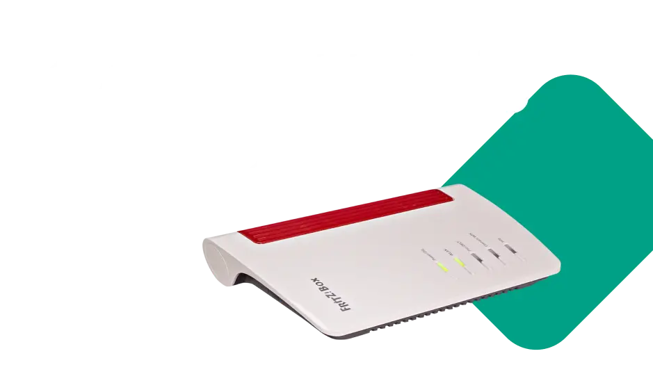 Fritzbox. 100 Mbit/s.