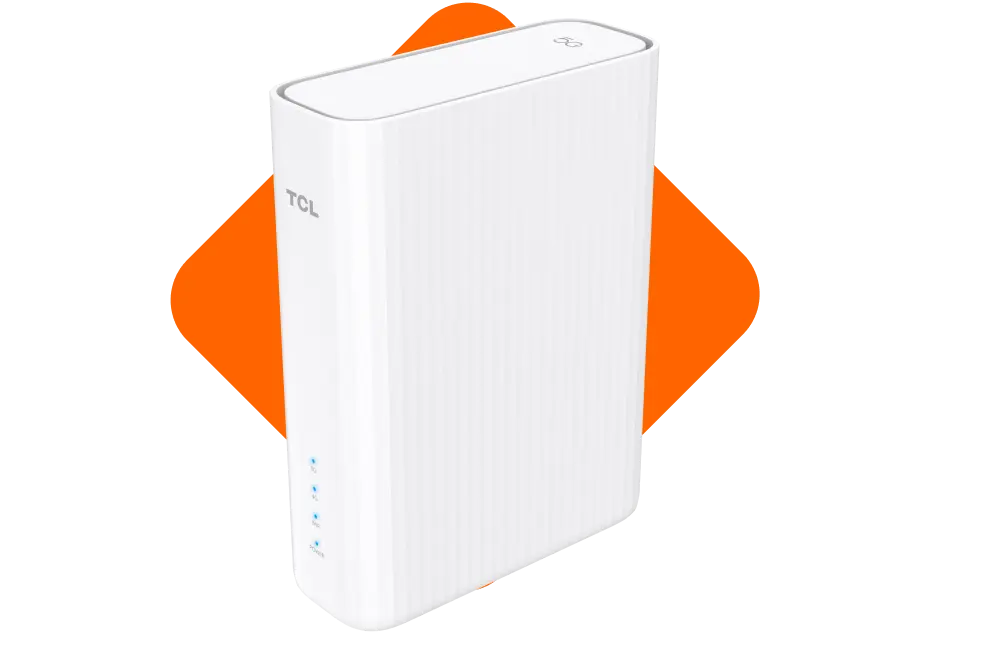 Schräge Vorderansicht 5G Router TCL HH506.