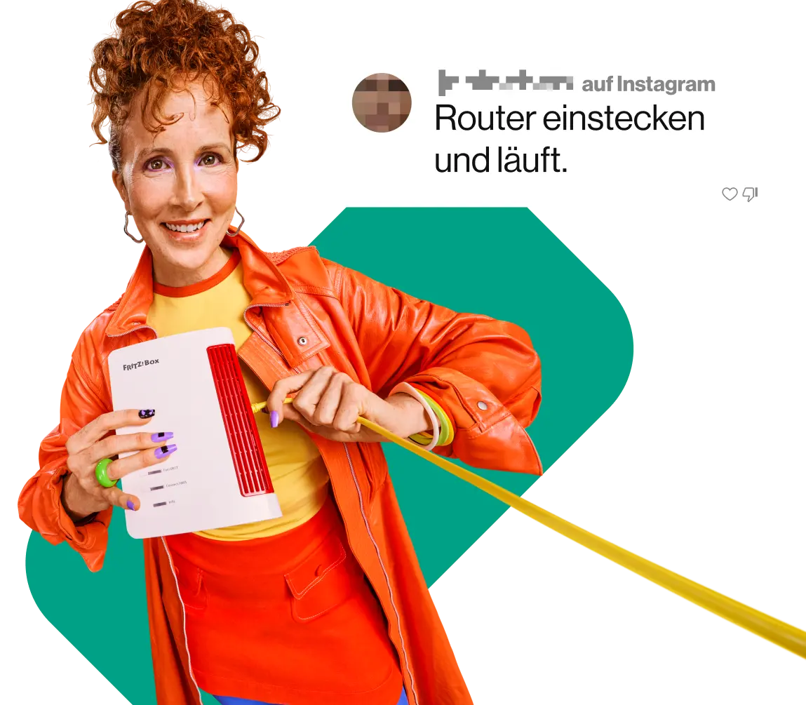 Kund*innen Kommentar auf Instagram: "Router einstecken und läuft."