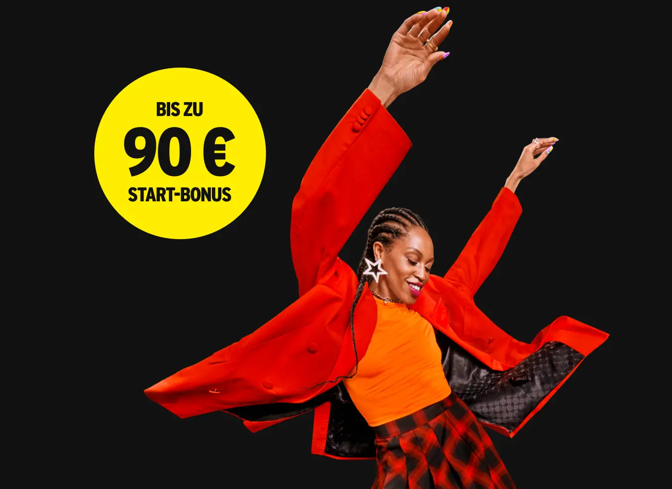 Bis zu 90 € Start-Bonus.