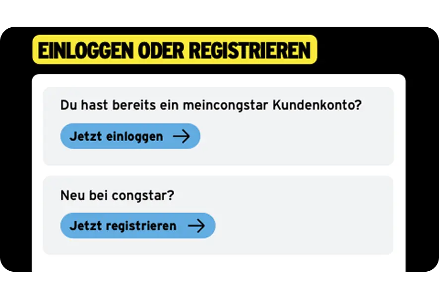 Screenshot vom congstar-Login.
