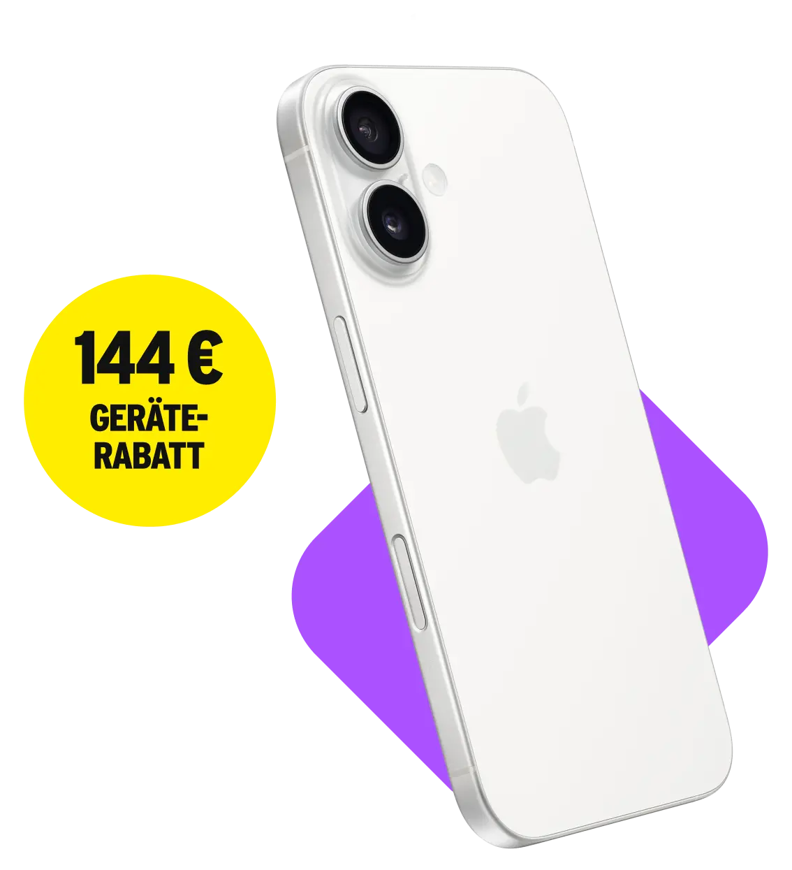 z.B. mit Apple iPhone 16. 144 € Geräte-Rabatt.