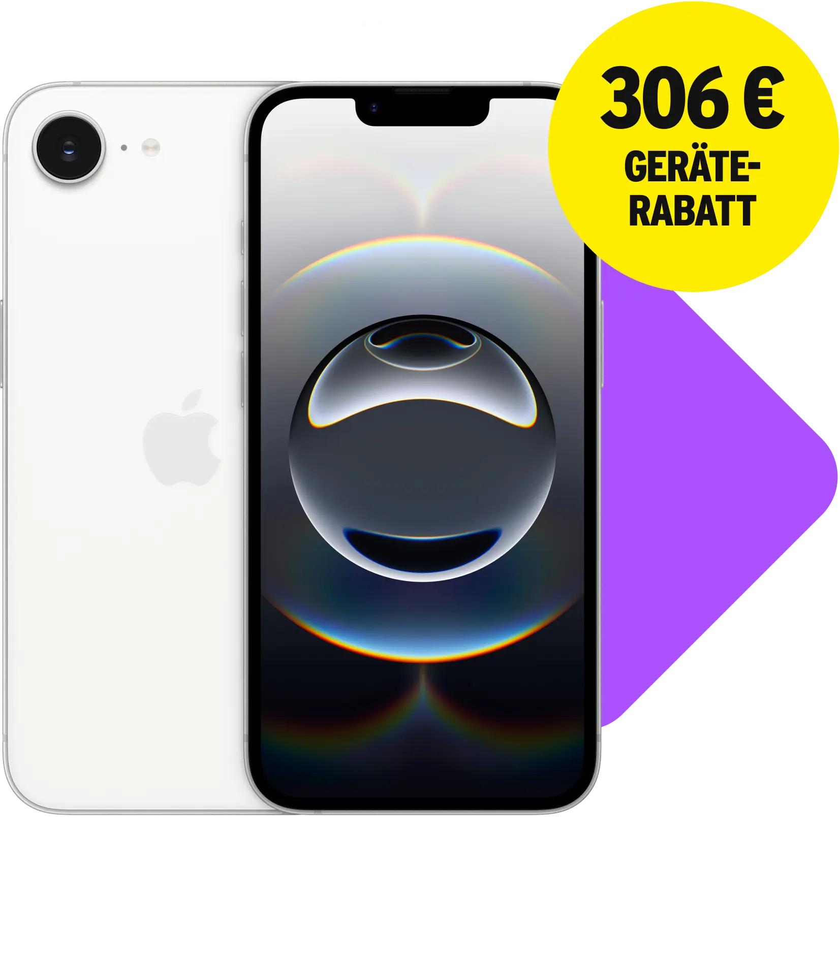 z. B. mit iPhone 16e. 306 € Geräterabatt.