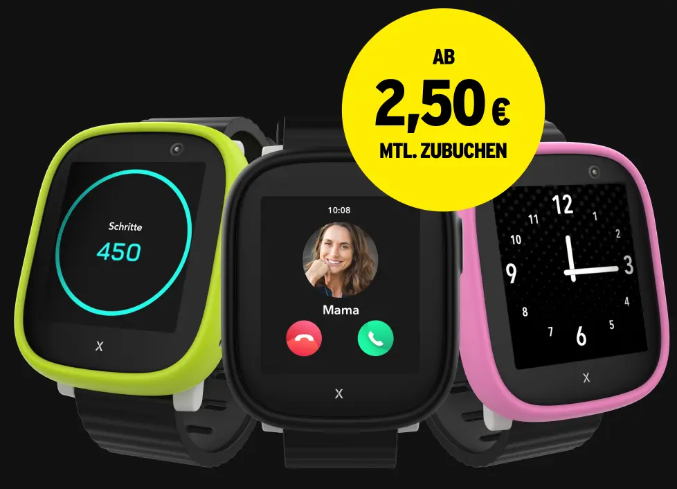 Xplora X6 Play Kids Watch Schwarz ab 2,50 € monatlich zubuchen.