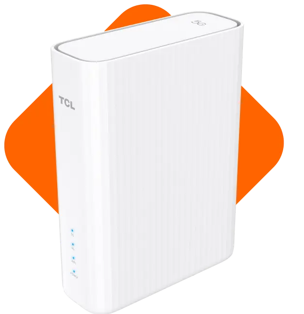 Schräge Vorderansicht 5G Router TCL HH506.