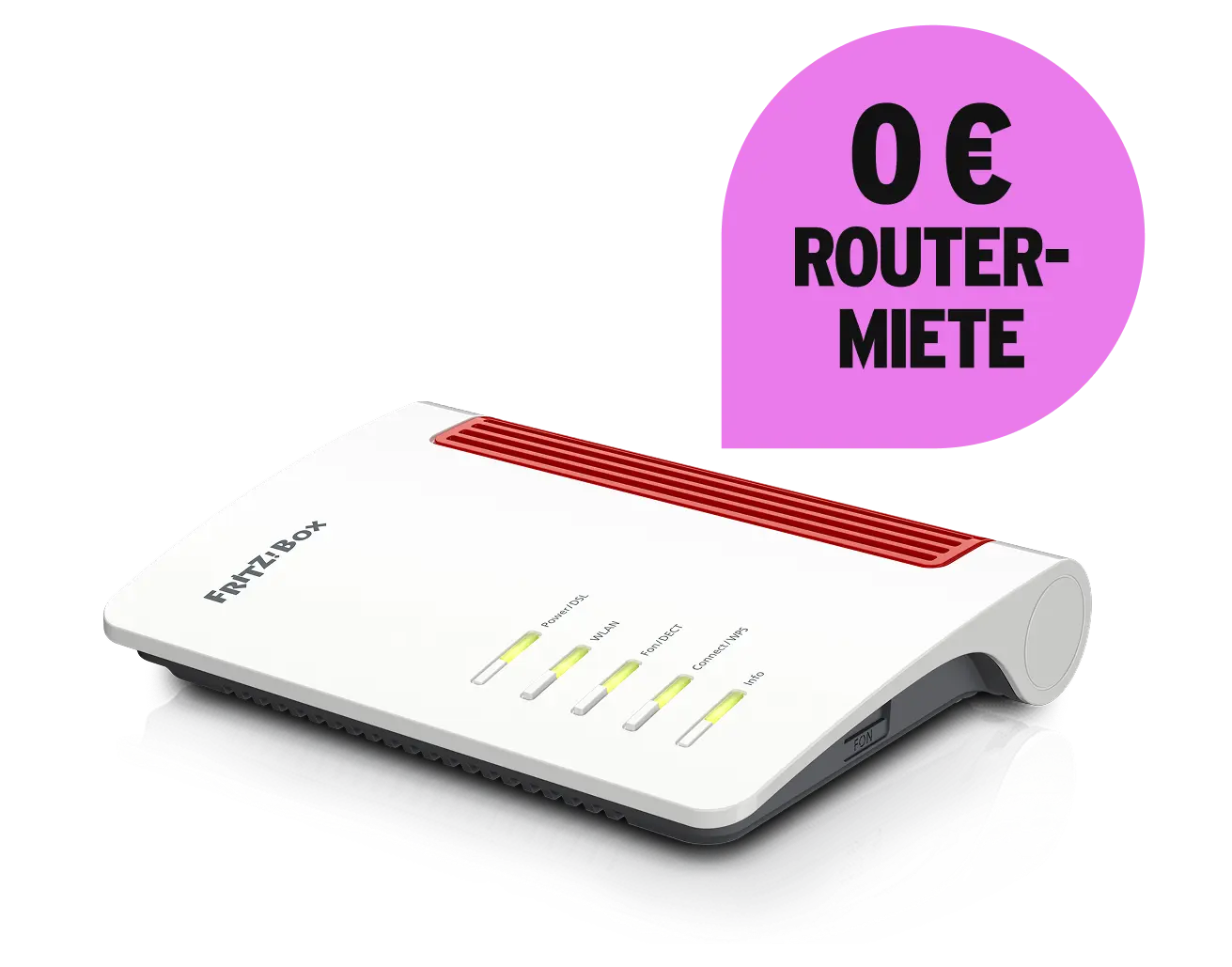 Schräge Vorderansicht DSL Router FRITZ!Box 7530 AX. 0 € Routermiete.
