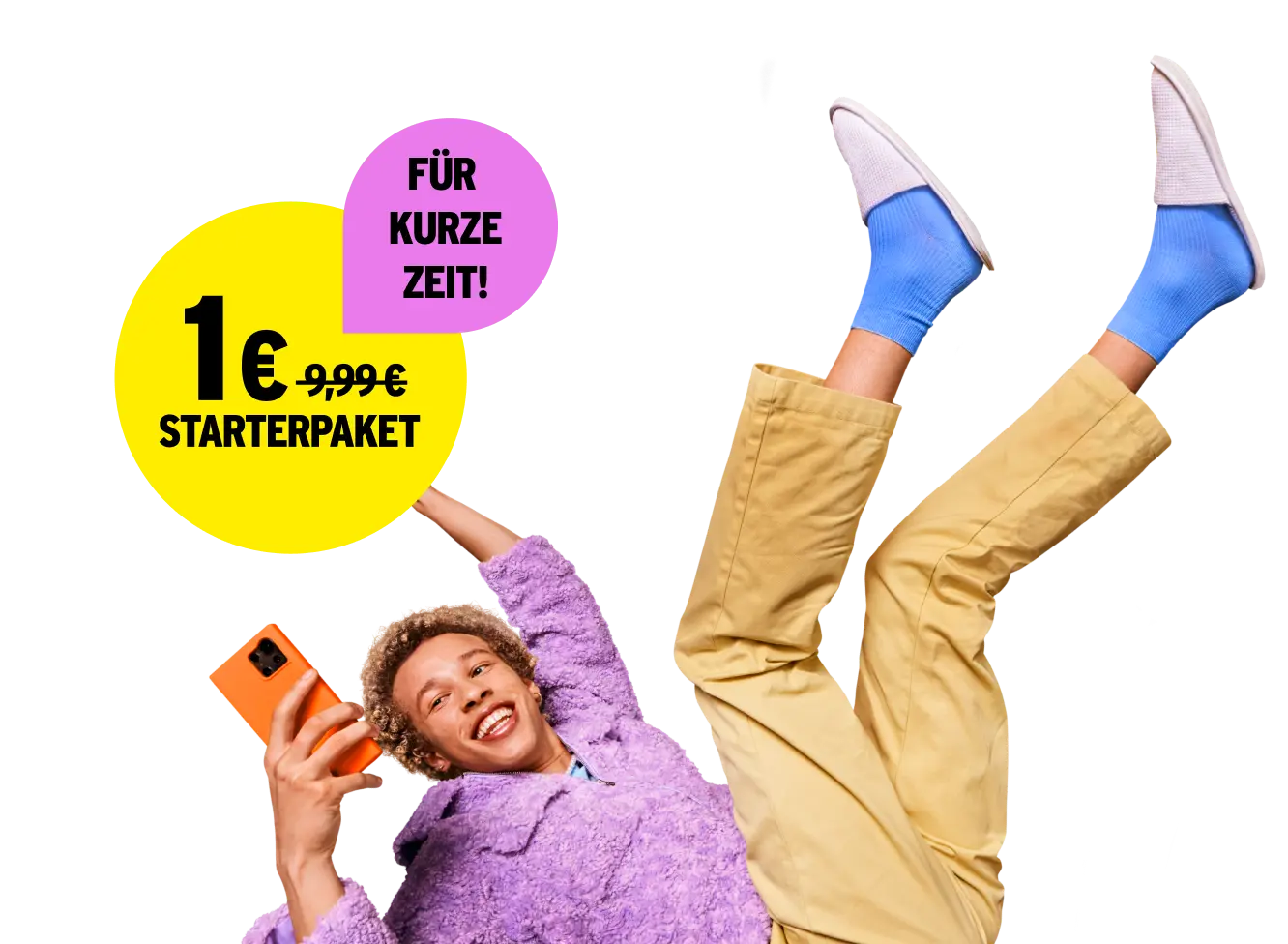Starterpaket 1 € statt 9,99 €. Für kurze Zeit.