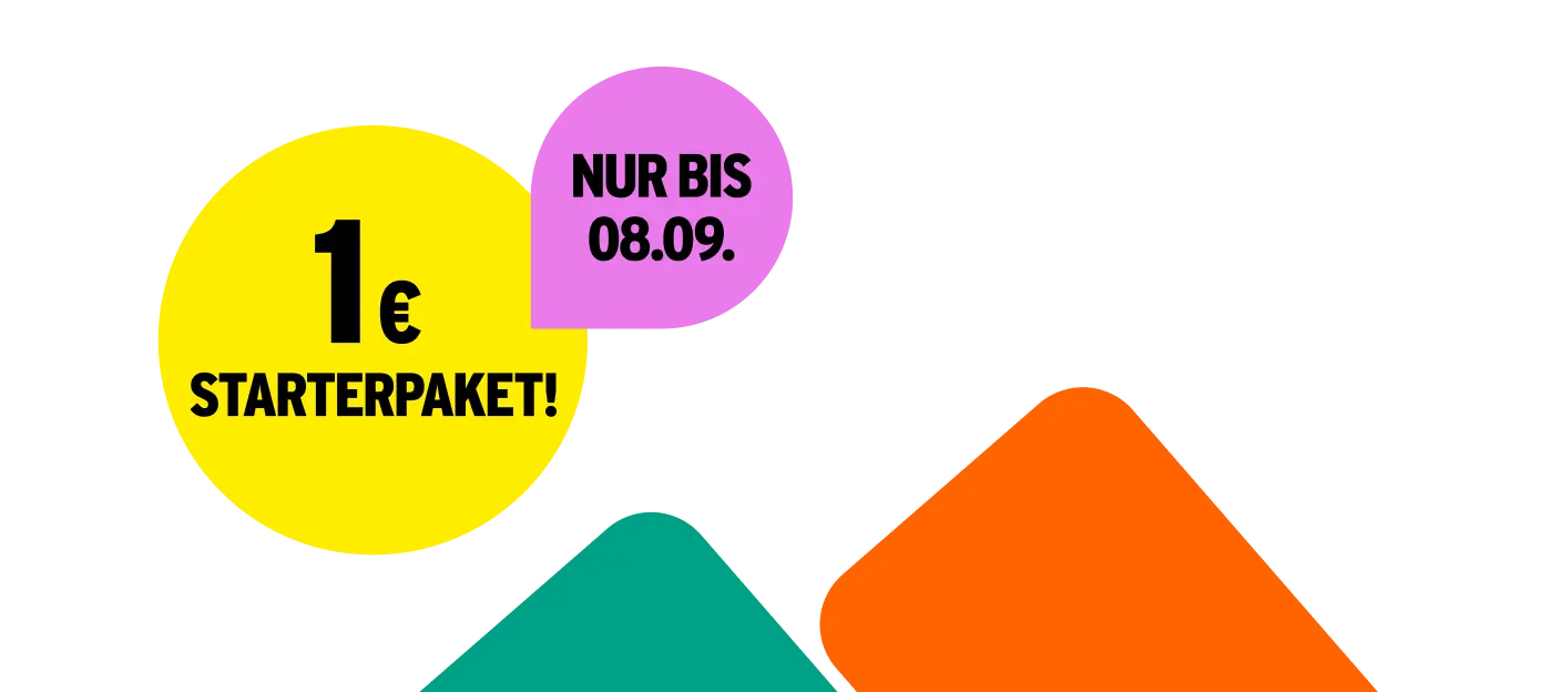 Noch bis 08.09.: 1 € Starterpaket!