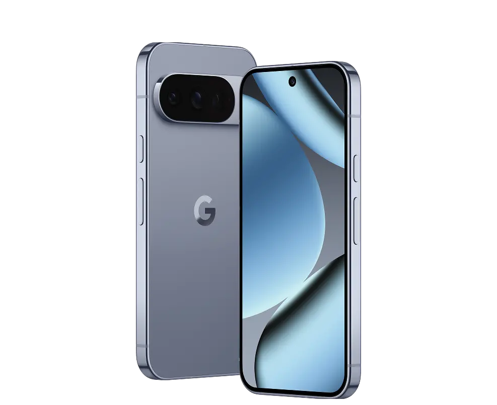 Angeschrägte Rück- und Vorderansicht Google Pixel 10 Pro