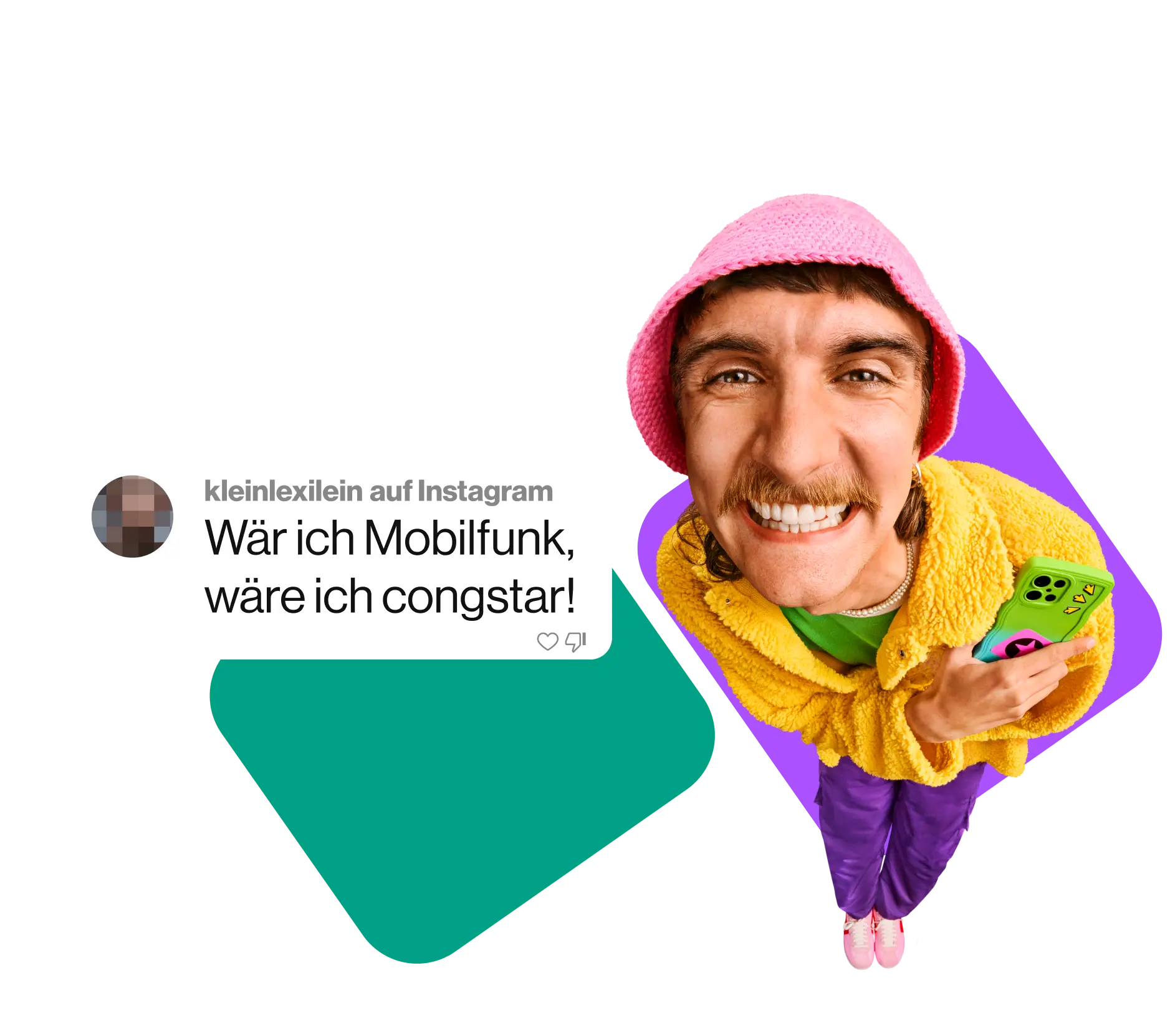 100 GB. Instagram Kommentar von kleinlexilein:"Wär ich Mobilfunk, wäre ich congstar".
