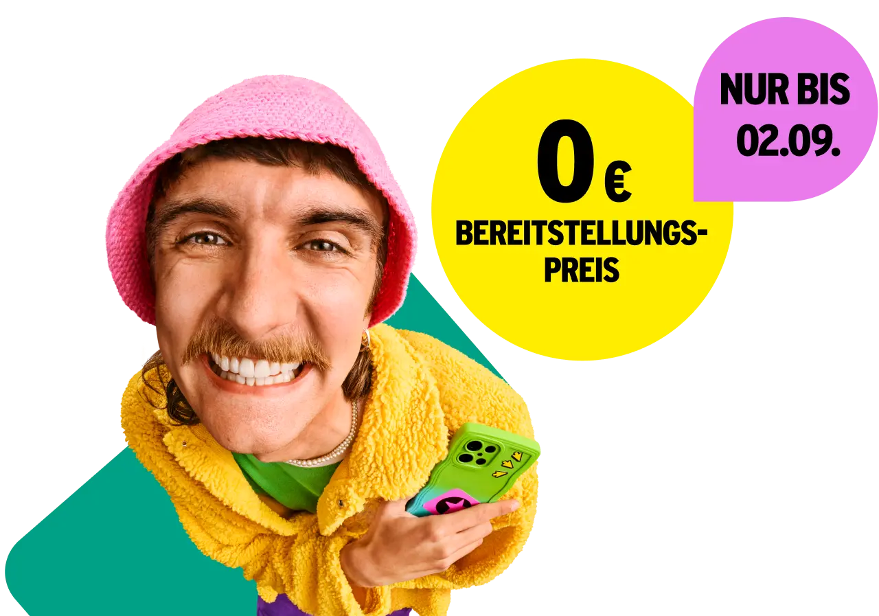 0 € Bereitstellungspreis. Nur bis 02.09.