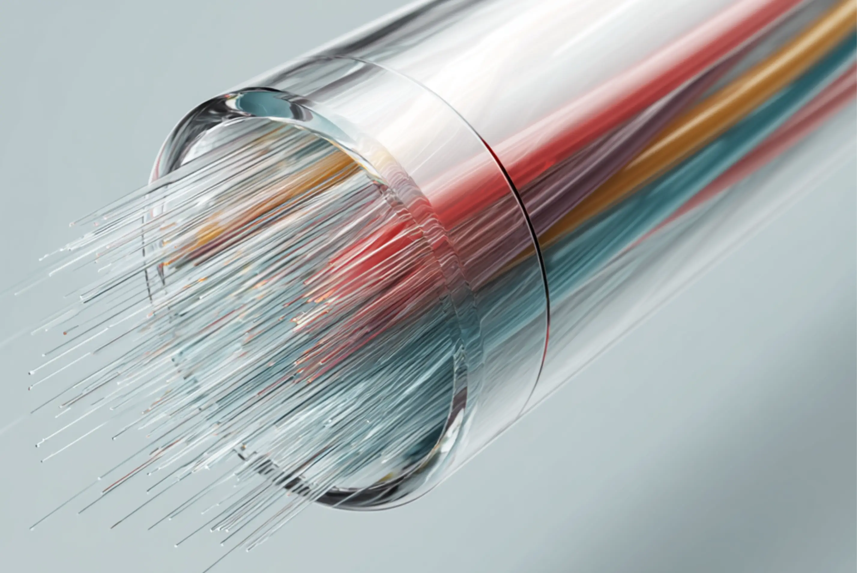 Glasfaser-Kabel in bunten Farben