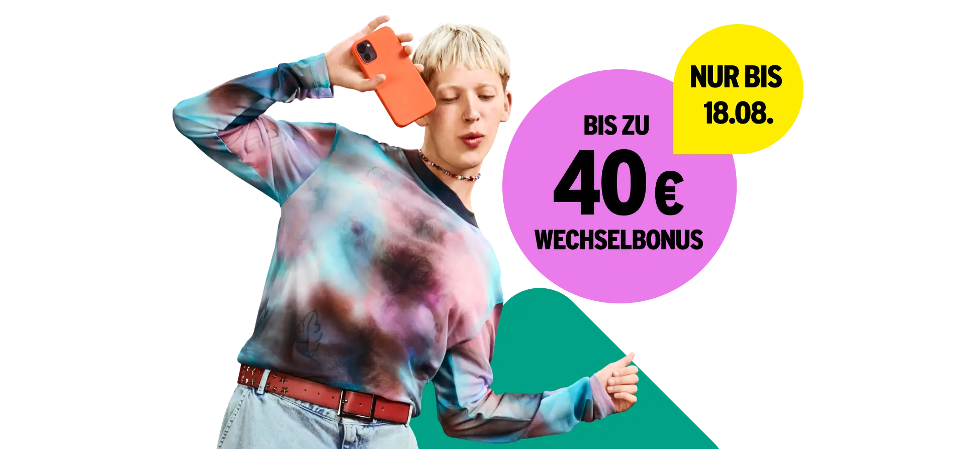 Nur bis 18.08.: Bis zu 40 € Wechselbonus bei Rufnummernmitnahme.