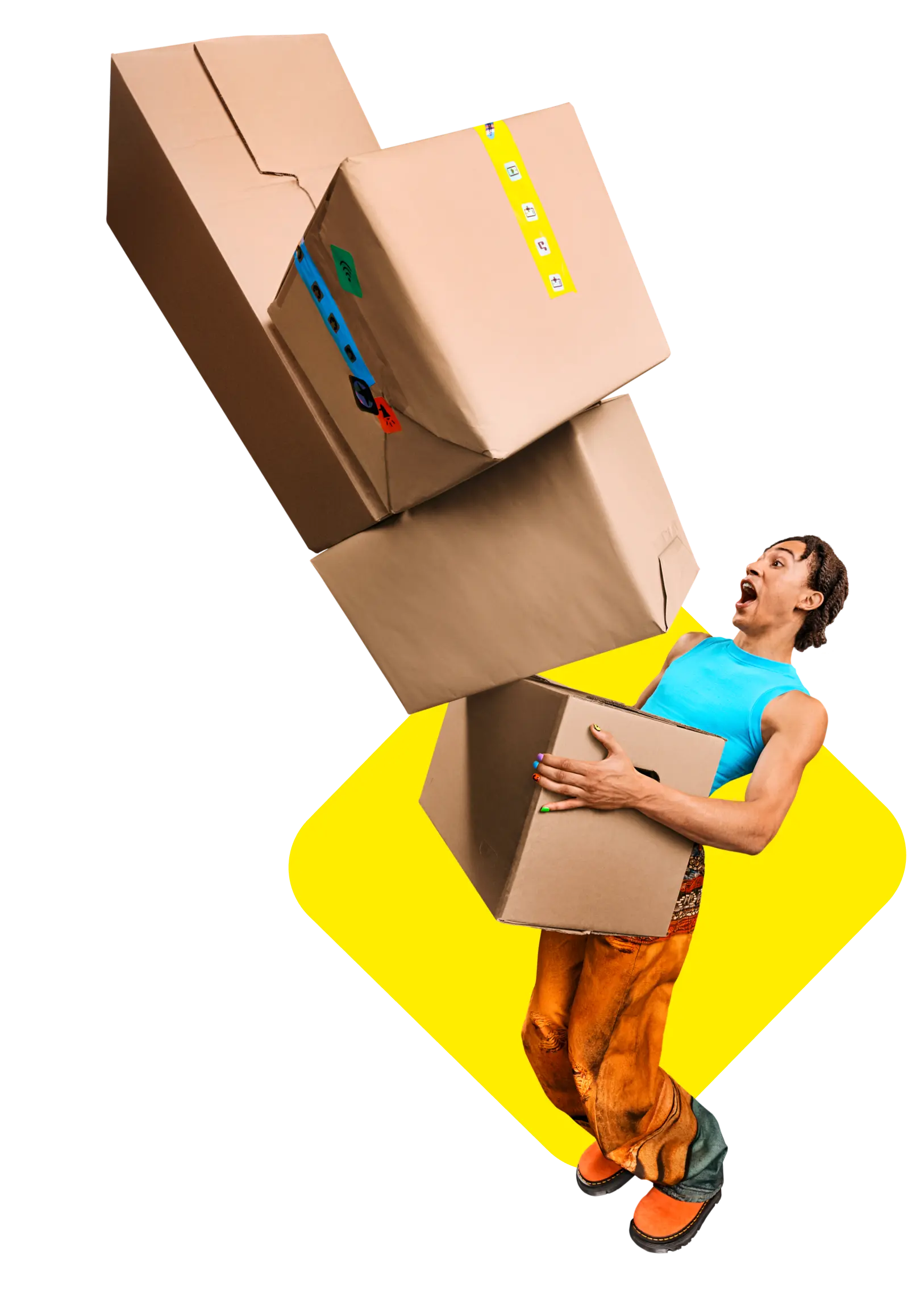 Person tanzt und zeigt mit einer Geste nach hinten.