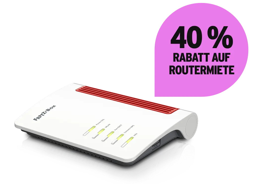 Router FRITZ!Box 7530 AX. 40 % Rabatt auf monatliche Routermiete.