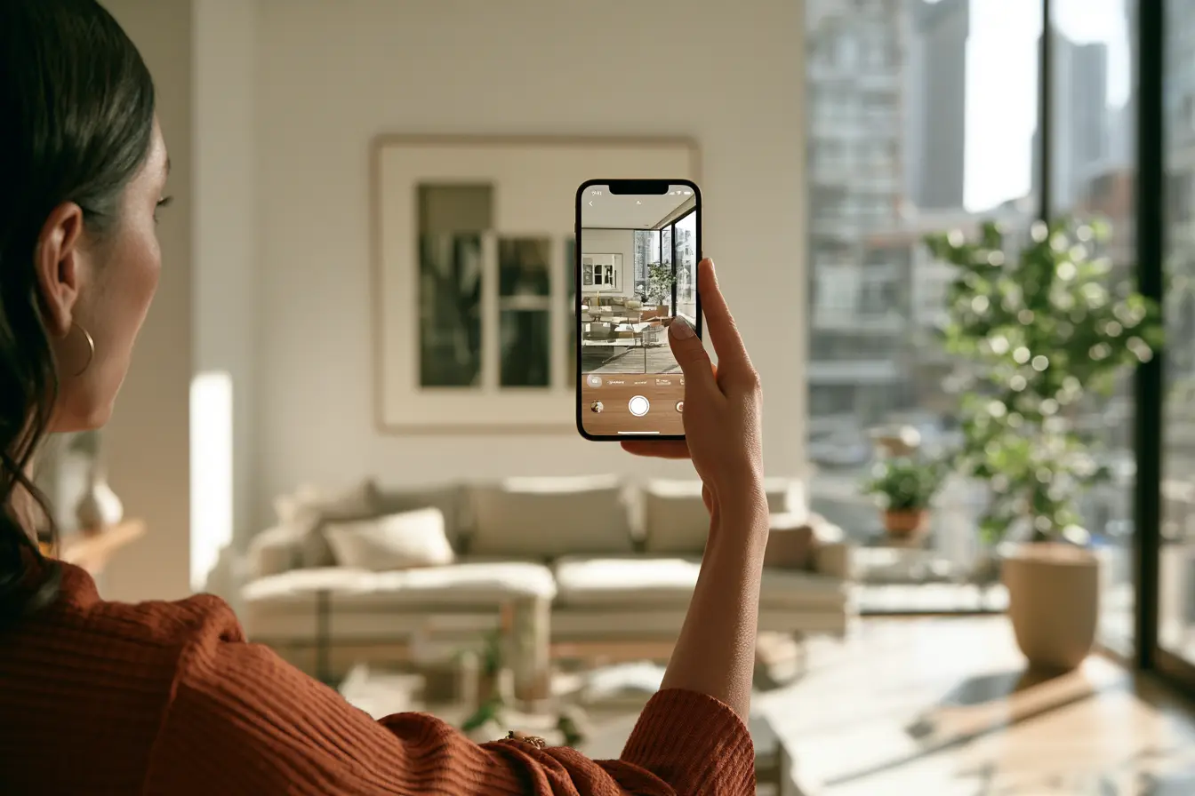 Person benutzt Google Lens