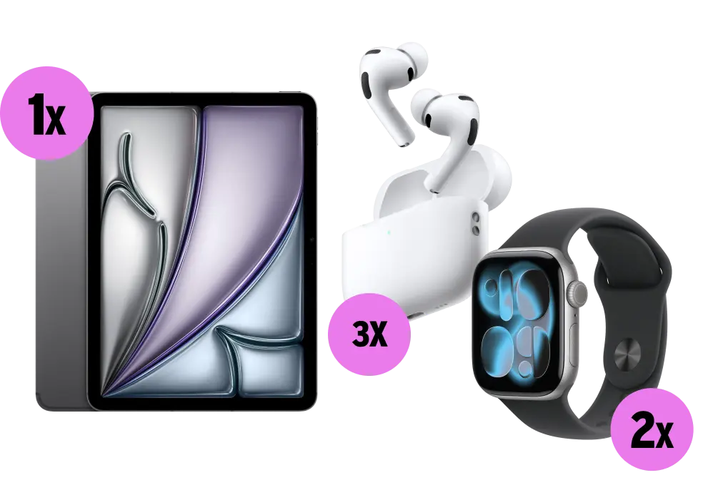 Gewinne: 1x Apple iPad Air 11” (M4), 2x Apple Watch 11 Aluminium 5G und 3x Apple AirPods Pro (3. Gen.)