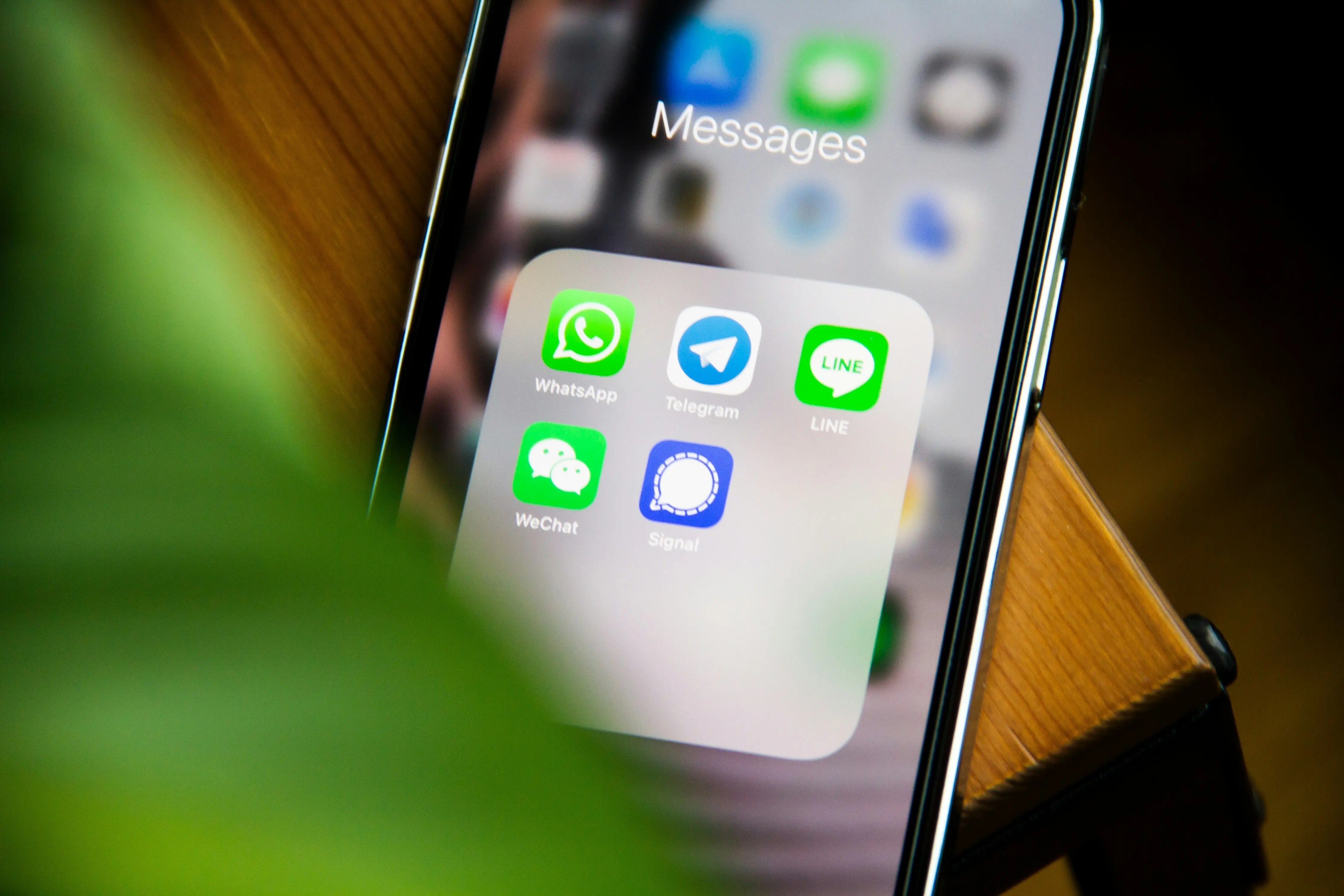 offenes iPhone mit iMessage-App