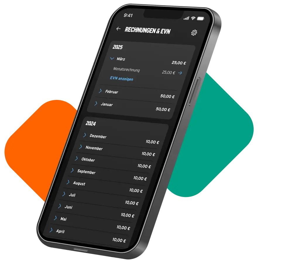 Smartphone zeigt Rechnungsübersicht in der congstar App.