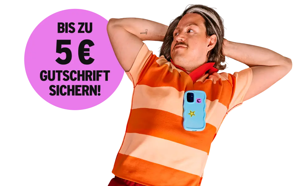 Bis zu 5 € Gutschrift sichern.