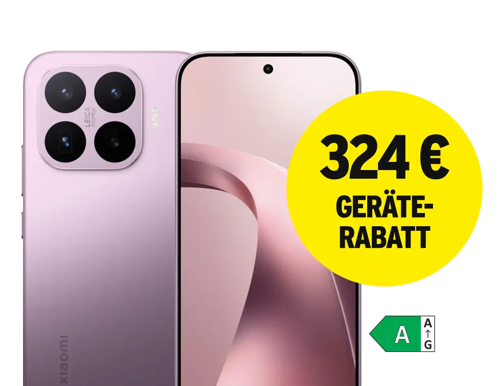 Rück- und Vorderansicht Xiaomi 17T light purple. Energieeffizienzklasse A. 324 € Geräte-Rabatt.