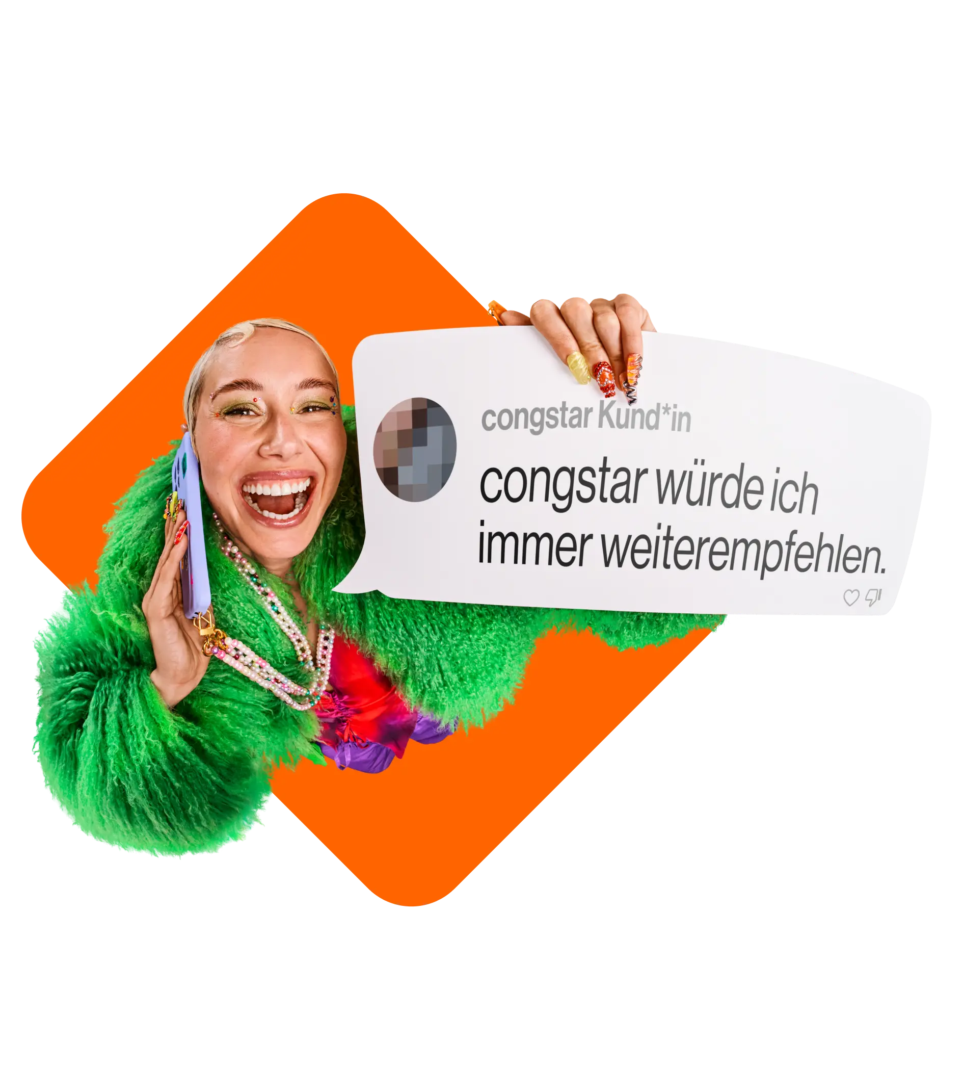 Kommentar congstar Kund*in "congstar würde ich immer weiterempfehlen."