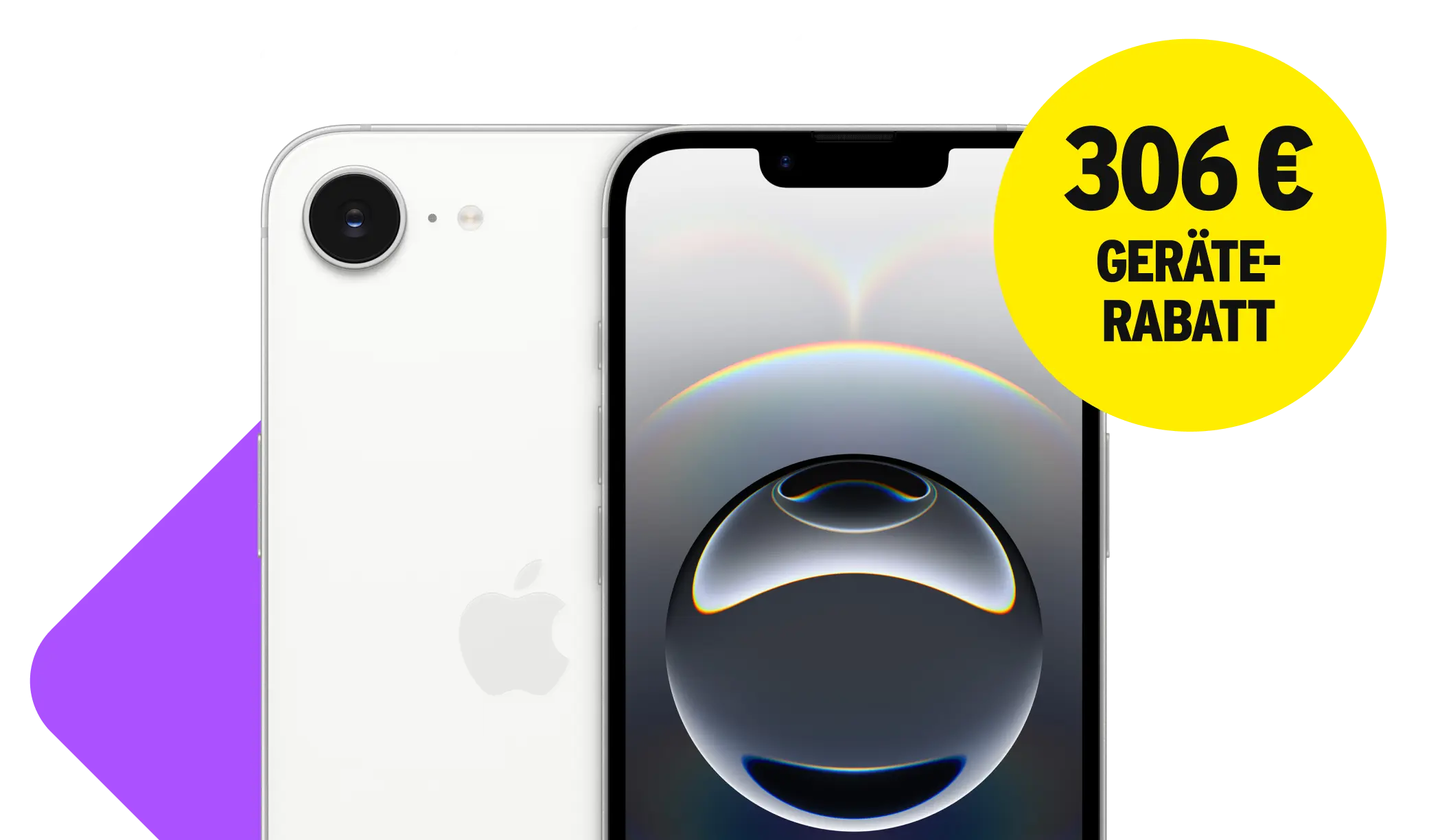 z. B. mit iPhone 16e. 306 € Geräterabatt.