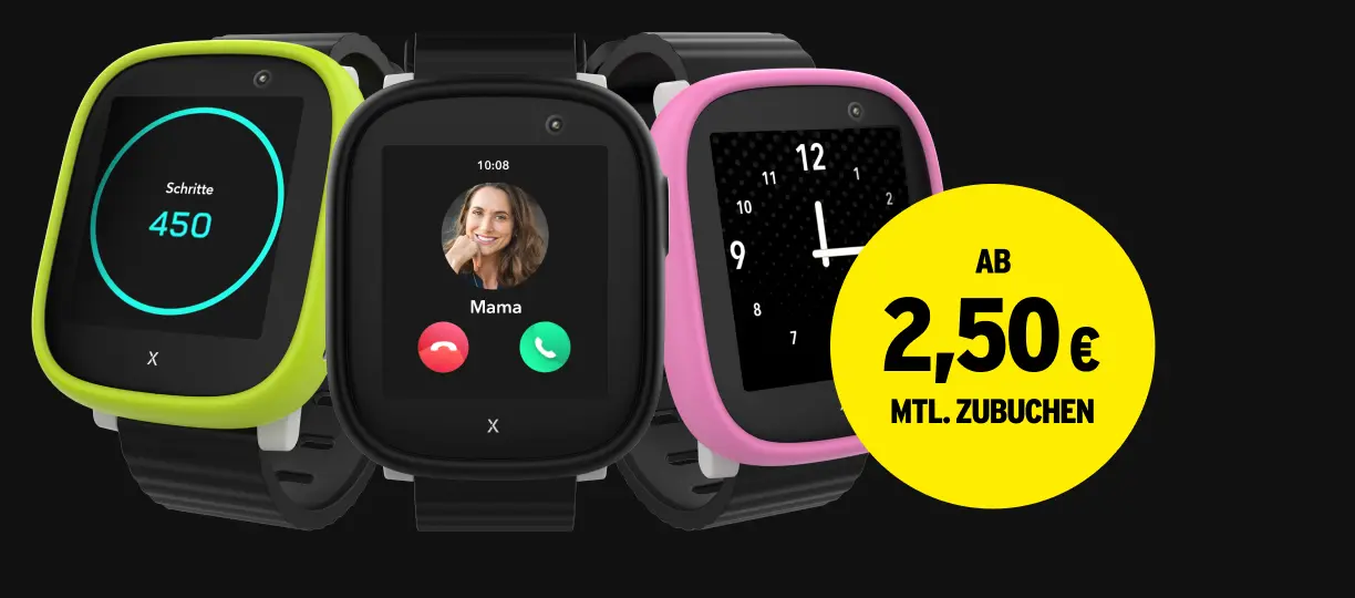 Xplora X6 Play Kids Watch Schwarz ab 2,50 € monatlich zubuchen.