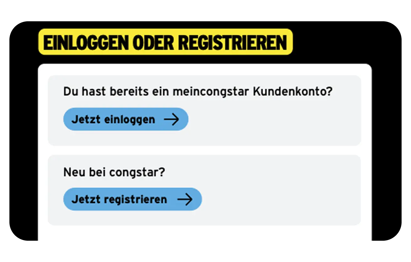 Screenshot vom congstar-Login.