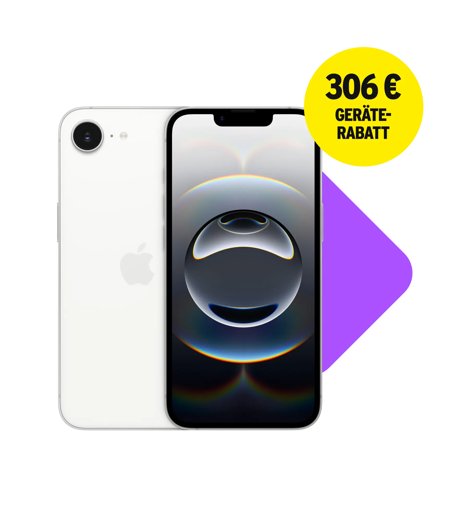 z. B. mit iPhone 16e. 306 € Geräterabatt.