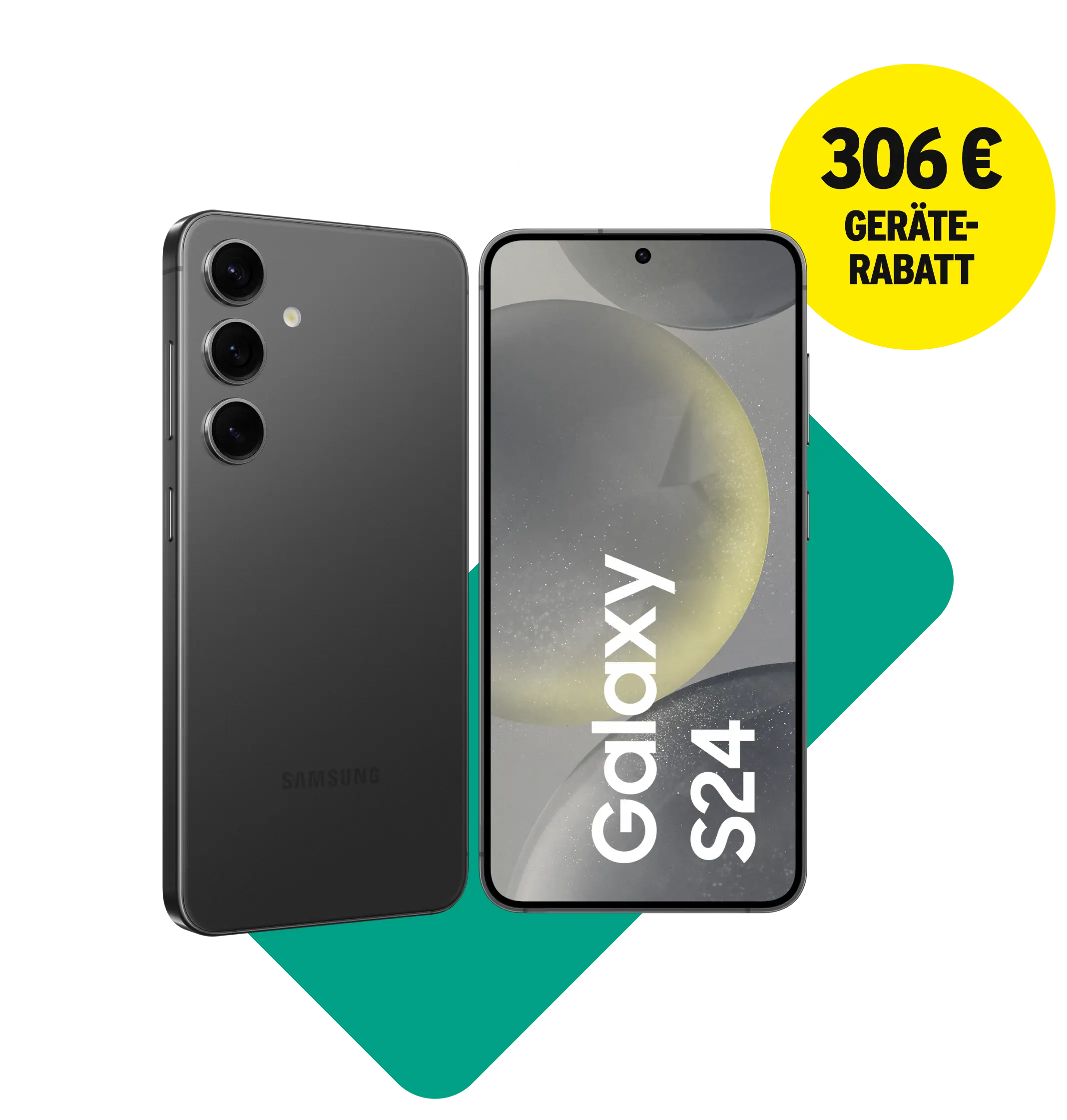 z.B. mit Samsung Galaxy S24. 306 € Geräte-Rabatt.