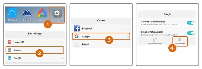 Screenshot wie man Handydaten auf Android löscht