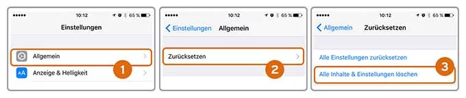 Anleitung wie man Handydaten in iOS löscht