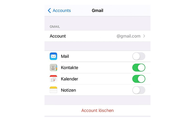 iOS Gmail Einstellungen