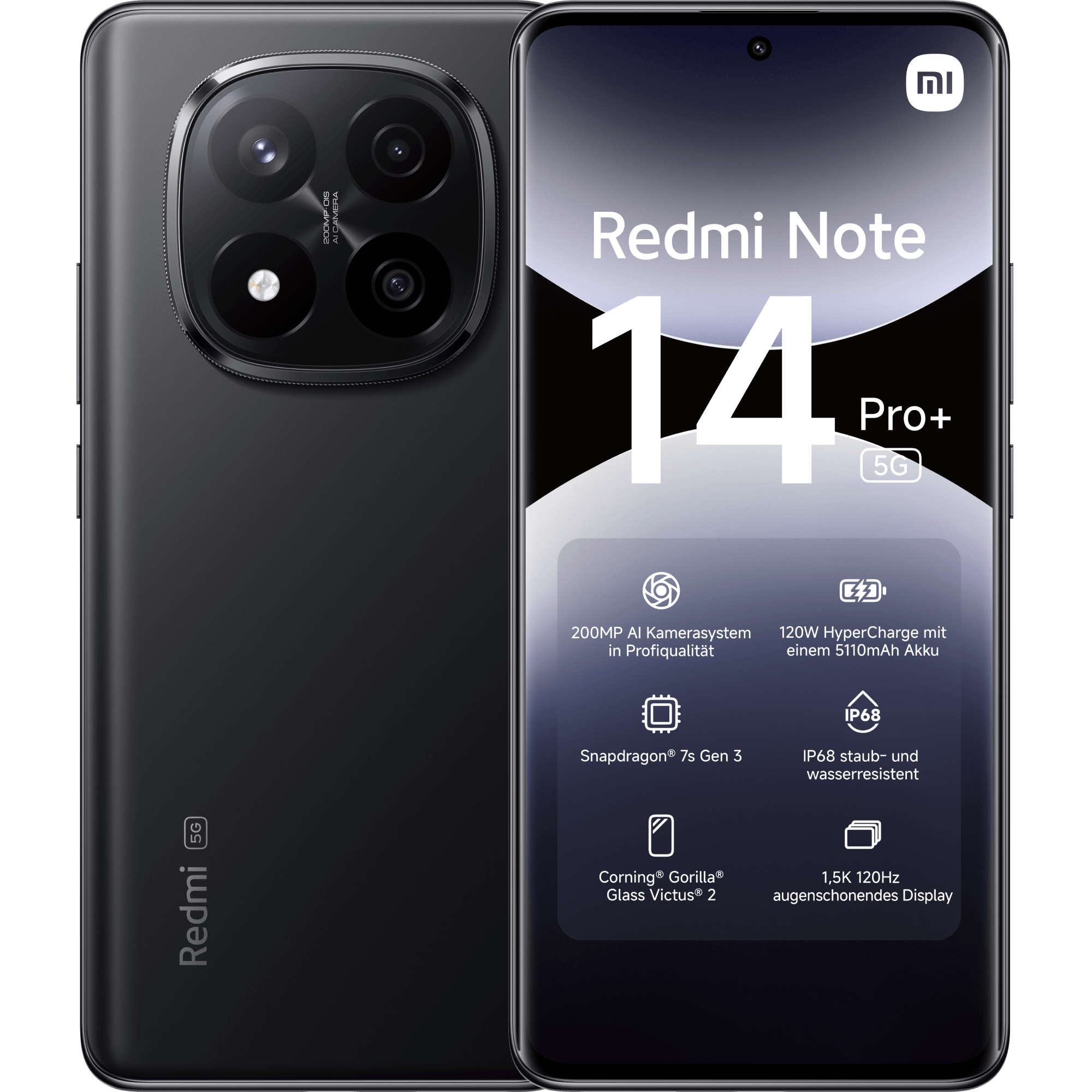 Flat S günstig Kaufen-Xiaomi Redmi Note 14 Pro+ 5G 256 GB midnight black mit Allnet Flat XS mit GB+. Xiaomi Redmi Note 14 Pro+ 5G 256 GB midnight black mit Allnet Flat XS mit GB+ <![CDATA[Das Redmi Note 14 Pro+ 5G kombiniert stilvolles Design und brachiale Prozessorleistung mi