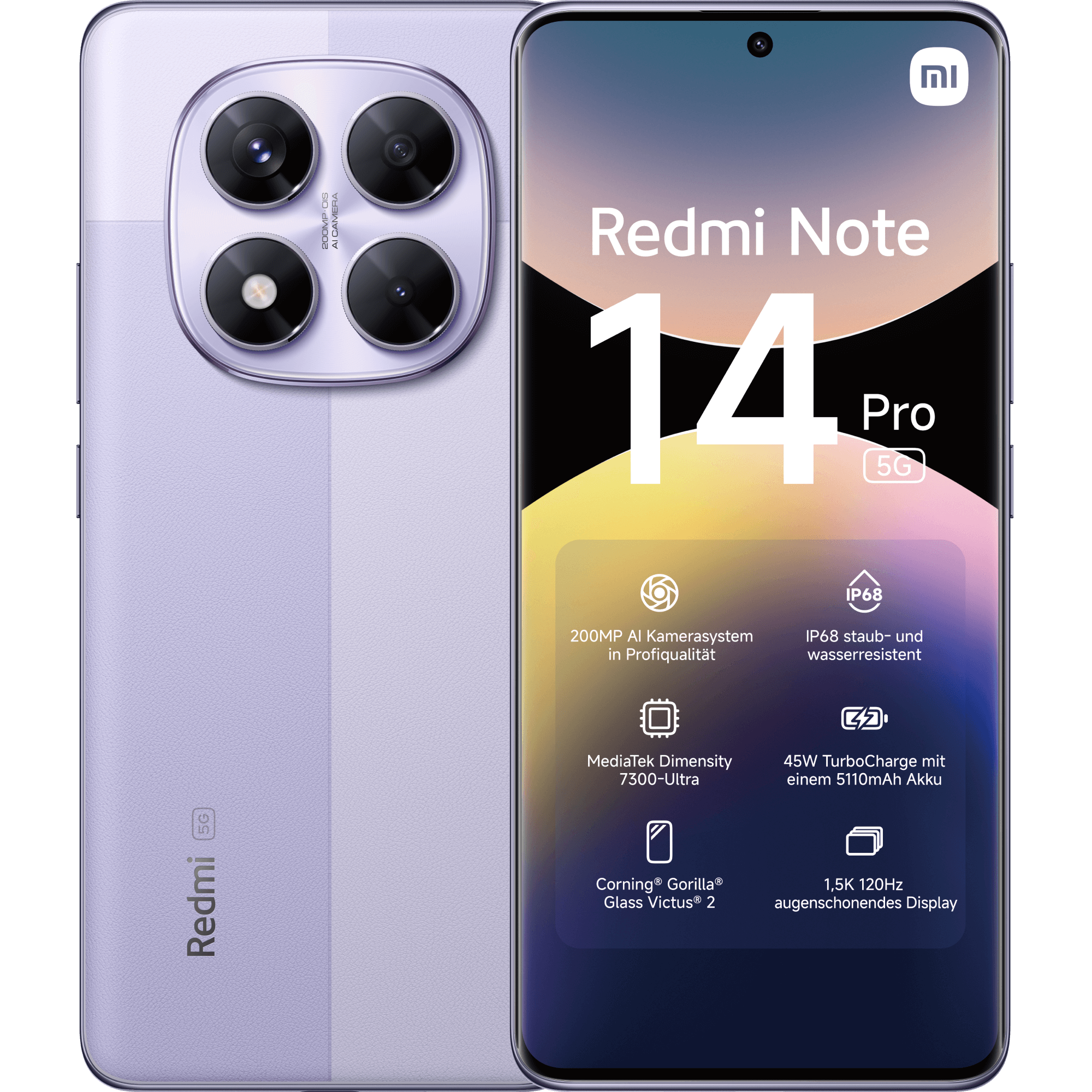 Flat S günstig Kaufen-Xiaomi Redmi Note 14 Pro 5G 256 GB lavender purple mit Allnet Flat XS mit GB+. Xiaomi Redmi Note 14 Pro 5G 256 GB lavender purple mit Allnet Flat XS mit GB+ <![CDATA[Mit der leistungsstarken 200MP Hauptkamera gelingen dir atemberaubende Aufnahmen. Du kann